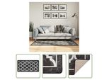 The Living Store Tappeto Lavabile Bianco E Nero 80X150 Cm Antiscivolo