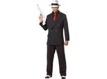 Costume Da Mafioso Per Uomo Nero-Rosso - Xl