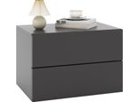 Costway Comodino Sospeso, Mensola A Muro Con 2 Cassetti, Tavolino A Muro, Comodino Galleggiante 42X30X28Cm Grigio