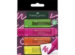 Faber-Castell 254600 Evidenziatore 4 Pz Punta Smussata Verde, Arancione, Rosa, Giallo