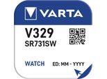 Varta V329, Ossido Di Silicio (S), 1,55 V, 36 Mah, 7,9 Mm, 7,9 Mm, 3,1 Mm