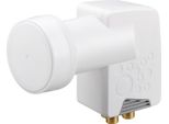 Goobay 67272 Quad Lnb Universale, Bianco-Grigio - SAT-LNB Digitale (DVB-S2) Per 4 Partecipanti (Ricezione 4K/HDTV/3D)