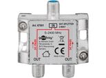 Goobay 67001 Distributore Sat, 2 Vie, 2 Uscite, Argento - Per Sistemi Satellitari 5 Mhz - 2500 Mhz