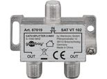 Goobay 67019 Distributore Bk, 2 Vie, 2 X Out, Argento - Distributore Per Sistemi Bk 5 Mhz - 1000 Mhz
