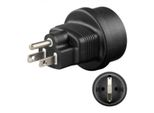 Goobay 95308 Adattatore Di Rete, Nero - Presa Di Sicurezza (Tipo F, Cee 7/4) > Spina Usa/Giappone (Tipo B, Nema 5-15, 3 Poli)