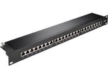Goobay 90854 Pannello Patch Cat 6A Da 19 Pollici (48,3 Cm), 24 Porte, Nero - Schermato Stp, Nero
