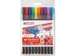 Edding 1340-10S Penna A Pennello Con Punta In Fibra 1340 - 10 Pezzi, Assortiti