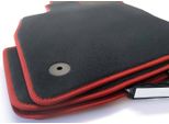 Tappetini Per Opel Corsa F Tappetini In Velluto Premium Tappetini Per Auto Di Qualità Originale, 4 Pezzi, Nero - Rosso