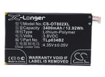 Techtek Batteria Compatibile Con [Alcatel] A995L, Hero N3, One Touch 8020, One Touch 8020D, One Touch Hero, One Touch Pop Mega, One Touch Pop S9, OT-