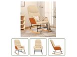 The Living Store Sedia A Dondolo In Tessuto Bianco Crema