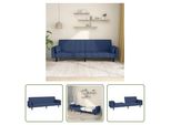 The Living Store Divano Letto 2 Posti Con 2 Cuscini In Tessuto Blu
