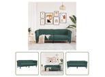 The Living Store Divano 3 Posti In Velluto Verde Scuro