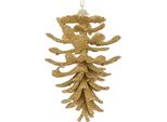 Clayre & Eef Ciondolo Natalizio Pigna Ø 9X15 Cm Plastica Color Oro