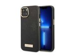 Guess Guhmp13Msapstk Custodia Rigida Per Iphone 13 / 14 / 15 6.1 Czarny/Nero Logo Peonia Piastra Magsafe