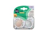 Succhietto Notturno Simmetrico In Silicone 0-6M 2 Pezzi, Rosa/Blu