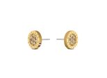 Paar Ohrstecker Tommy Hilfiger "Schmuck Edelstahl Ohrschmuck Ohrringe Crystal", Beige (Goldfarben, Champagner, Champagner), Ohrringe, Damen, 10Mm, Edelstahl, Mit Glasstein