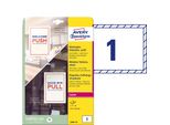Avery Zweckform® L9002-10 L9002-10 Etichette Per Vetro Invertito - 210 X 14 8 Mm, Bianco, 10 Etichette/10 Fogli