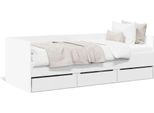 Letto Da Giorno Con Cassetti Bianco 90X190 Cm Materiale Legno