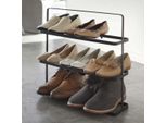 Scarpiera Yamazaki A 3 Ripiani Nera Portatile Salvaspazio Stretta In Metallo Per 8-9 Paia 50X46X14Cm "Tower"""