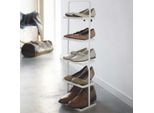 Scarpiera Yamazaki A 5 Ripiani Bianca Portatile Salvaspazio Stretta In Metallo Per 5 Paia Di Scarpe 22X77X14Cm "Tower"""