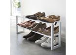 Scarpiera Yamazaki A 2 Ripiani Bianca Estensibile Salvaspazio Stretta In Metallo Per 6-9 Paia Di Scarpe 38-70X30X15Cm "Line"""