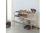 Scarpiera Yamazaki A 3 Ripiani Bianca Estensibile Salvaspazio Stretta In Metallo Fino A 12 Paia Di Scarpe 41-70X45X25Cm "Plain"""