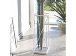 Portaombrelli Yamazaki Portaombrelli In Metallo Bianco Design Moderno Salvaspazio 17X45X17Cm "Nine"""