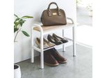 Scarpiera Yamazaki Con Ripiano Bianco Piccola Scarpiera Stretta Salvaspazio In Metallo Per 2 Paia Di Scarpe 48X46X19Cm "Tower"""