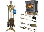 Kotarbau® Set Per Caminetto Da 4 Pezzi Set Per Caminetto In Stile Retrò Scopa Attizzatoio Pinze Pala