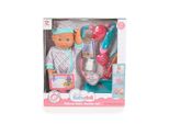 Moni Kinderpuppe 31 cm Stethoskop, Arztzubehör, Arztausweis, mit Geräuschen bunt