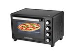 Steinborg Minibackofen Pizzaofen 35L mit Umluft 1600W schwar