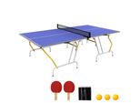 SPORTNOW Tischtennisplatte mit Tischtennisschlägern blau 274L x 152,5B x 76H cm