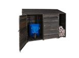Geräteschuppen MCW-J75, Geräteschrank Gerätehaus, Holz gebeizt MVG-zertifiziert, 180x250x93cm ~ anthrazit-grau