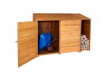 Geräteschuppen MCW-J75, Geräteschrank Gerätehaus, Holz gebeizt MVG-zertifiziert, 180x250x93cm ~ naturfarben