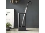 Portaombrelli Yamazaki Portaombrelli In Metallo Nero Stretto Moderno Salvaspazio 22X50X12Cm "Tower"""