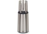Ceppo Di Coltelli Rotanti Con 5 Coltelli, Spelucchino, Coltello Seghettato, Coltello Santo, Coltello Da Pane, Coltello Da Chef, Acciaio Inox, Argento - Joseph Joseph | Elevate
