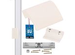 Kotarbau Maniglia Per Porta Da Balcone Maniglia Per Porta Da Balcone Alluminio Bianco 9001 Maniglia Per Porta Da Terrazzo Maniglia Per Porta Fumatori Sicura Ottica Per Porta Chiudi Maniglia Maniglia Universale (Bianco Ral 9001)