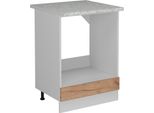 Vicco Mobile Per Forno Da Incasso R-Line, 60 Cm Pl Marmo, Quercia Dorata/Bianco