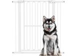 Cancelletto Di Sicurezza Per Cani Pawhut, Cancelletto Con Barriera Da 76-104 Cm Senza Foratura, Cancelletto Per Scale In Acciaio, Cancelletto Per Scale, Cancelletto Di Sicurezza, Cancelletto Di Sicurezza Per Scale, Porta, Corridoio, Bianco
