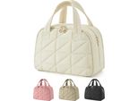 Inf Borsa Per Il Trucco Di Grande Capacità, Borsa Da Viaggio Per Cosmetici Per Donne E Ragazze Beige