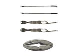 Set Di Posate Da Mare Da 5 Pezzi - Include Cracker Per Granchi, Cucchiaio E Raschietto In Acciaio Inox - Ideale Per Granchi, Aragoste E Crostacei - Argento
