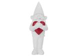 Gnomo Da Giardino Decorativo Con Cuore - 33 Cm - Figura Decorativa Resistente Alle Intemperie Per Interni Ed Esterni - Gnomo Affettuoso Per Giardino, Balcone E Zona Giorno - Bianco