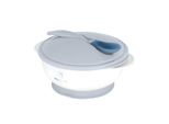 Kikkaboo Baby Essschüssel 250 ml Löffel mit Wärmesensor Warmhalteschüssel Deckel blau