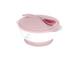 Kikkaboo Baby Essschüssel 250 ml Löffel mit Wärmesensor Warmhalteschüssel Deckel rosa