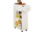 Carrello Di Servizio Per Mobili Da Cucina Tusal Bianco A. 85 X L. 25 X P. 50 Cm