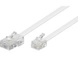 Goobay 93061 Cavo Di Collegamento Modulare, 3 M, Bianco - Spina RJ45 (8P4C) > Spina RJ11/RJ14 (6P4C)