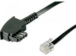 Goobay 50948 Cavo Di Collegamento TAE-F (Internazionale-Pin Out) A 4 Pin, 6 M, Nero - Spina TAE-F > Spina RJ11/RJ14 (6P4C)
