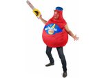 Costume Unisex Orangina Bottiglia Di Limonata Rosso-Blu - Taglia Unica