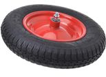Aqbau® Ruota Per Carriola 3,50-8 Cerchio In Metallo Pneumatico Ruota Di Scorta Per Carriola Ø 375 Mm