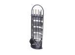 Aqbau® Set 4 Pezzi Per Caminetto | Set Per Caminetto In Acciaio Inox / Acciaio | Accessori Per Caminetto | Posate Per Caminetto | Attizzatoio Per Caminetto